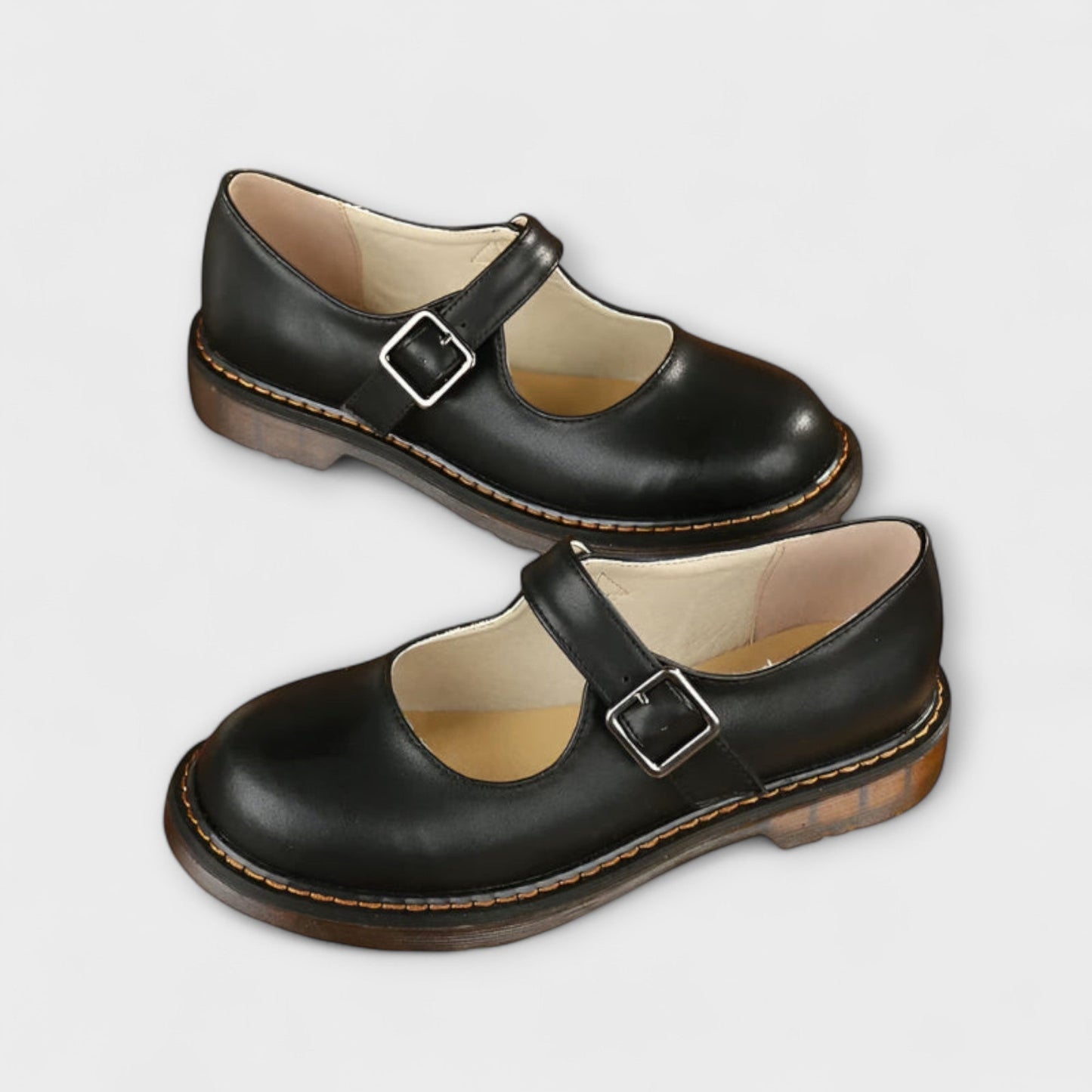 Classic women's Mary Jane buckle flats, a comfortable and versatile choice for daily casual wear.