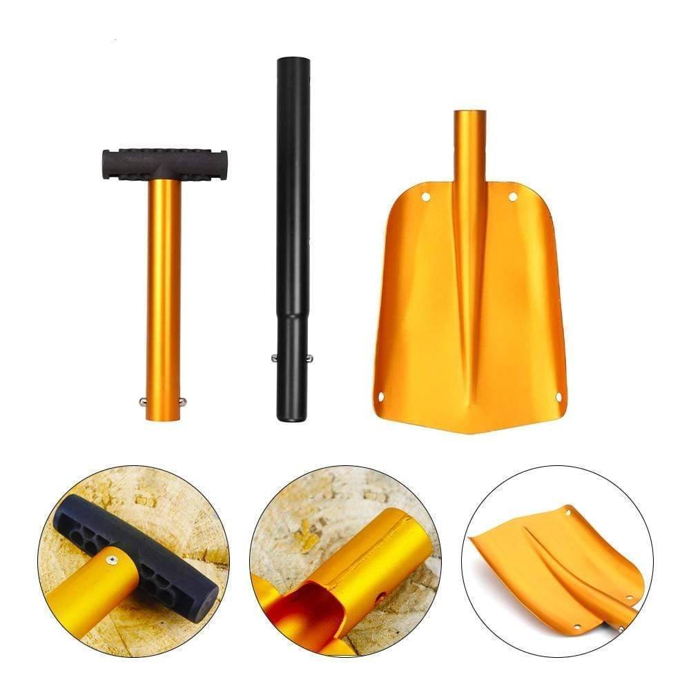 Multi-functional carbon steel spade, an essential outdoor tool for emergency, gardening, and survival gear.