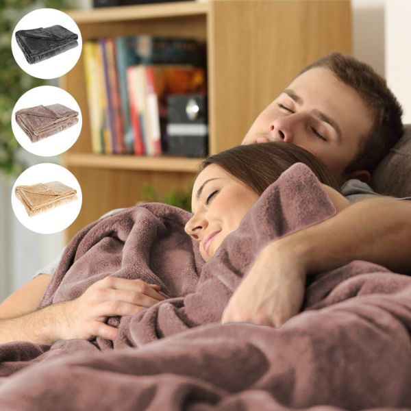 Enjoy cozy winter warmth with this black cordless electric heated blanket, USB powered for relaxation.