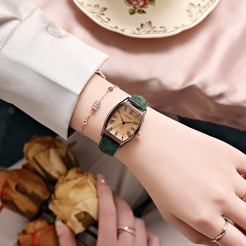 Women's elegant watch with Roman numerals, polished finish. A classic accessory perfect for casual or formal wear.