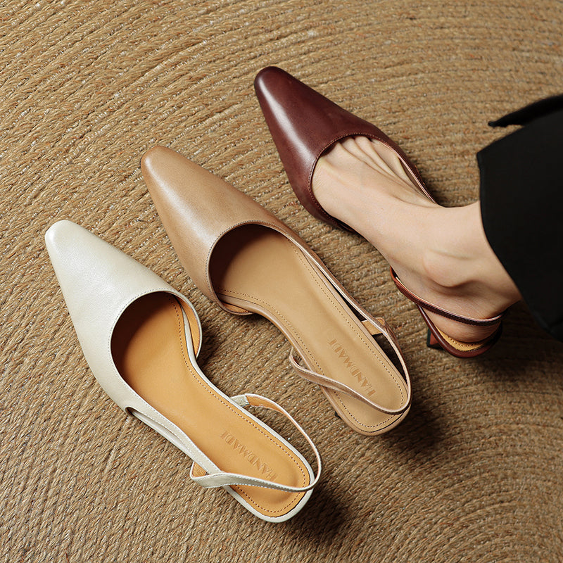Premium women's elegant pointed toe heels. Comfortable slip-on design & classic low heel. Ideal for dress & work.