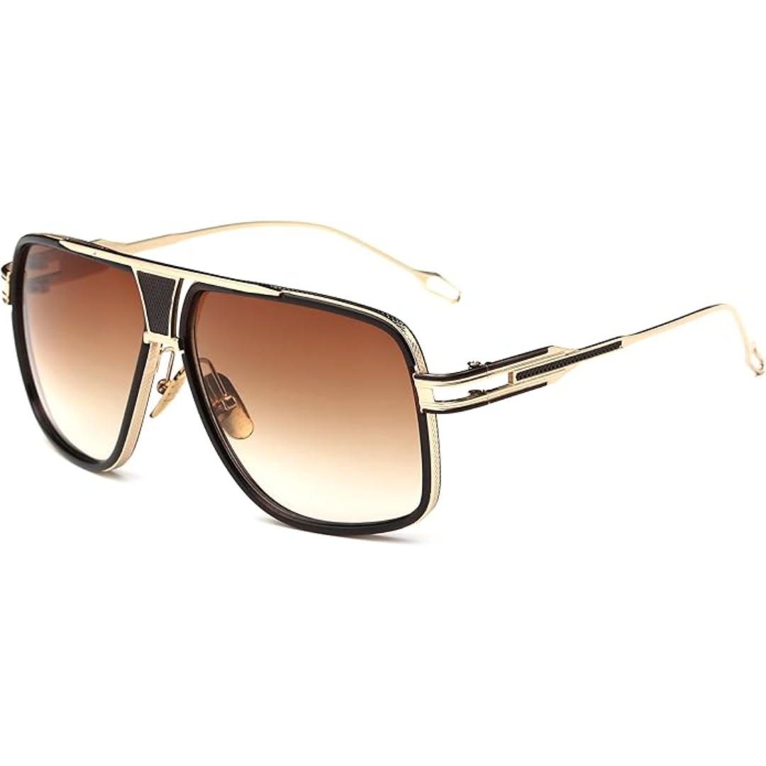 Durable alloy frame aviator sunglasses for men. Classic style ensures optimal UV protection and comfort.