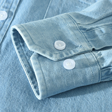 Men's classic long-sleeve striped casual shirt in blue, featuring a stylish pattern for everyday wear.