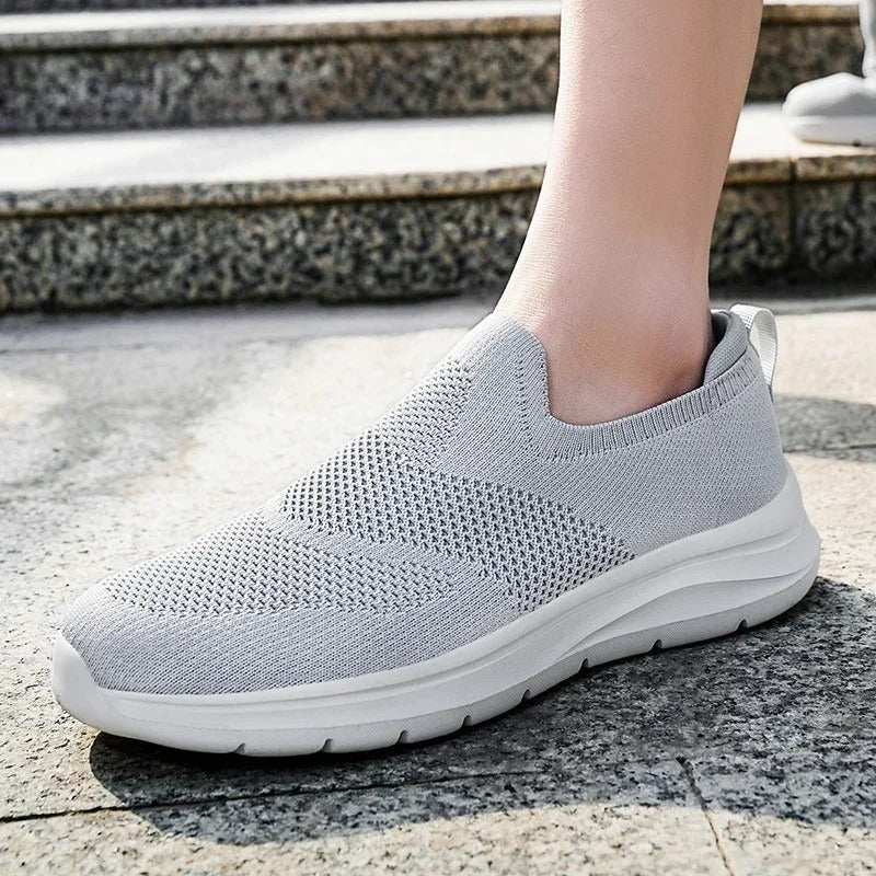 Versatile men's DriftWalk knit slip-on walking shoes, breathable, lightweight & comfortable.