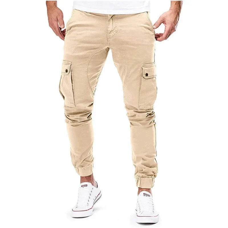 Modern men's relaxed fit cargo pants, durable and versatile for streetwear, casual wear & everyday comfort.