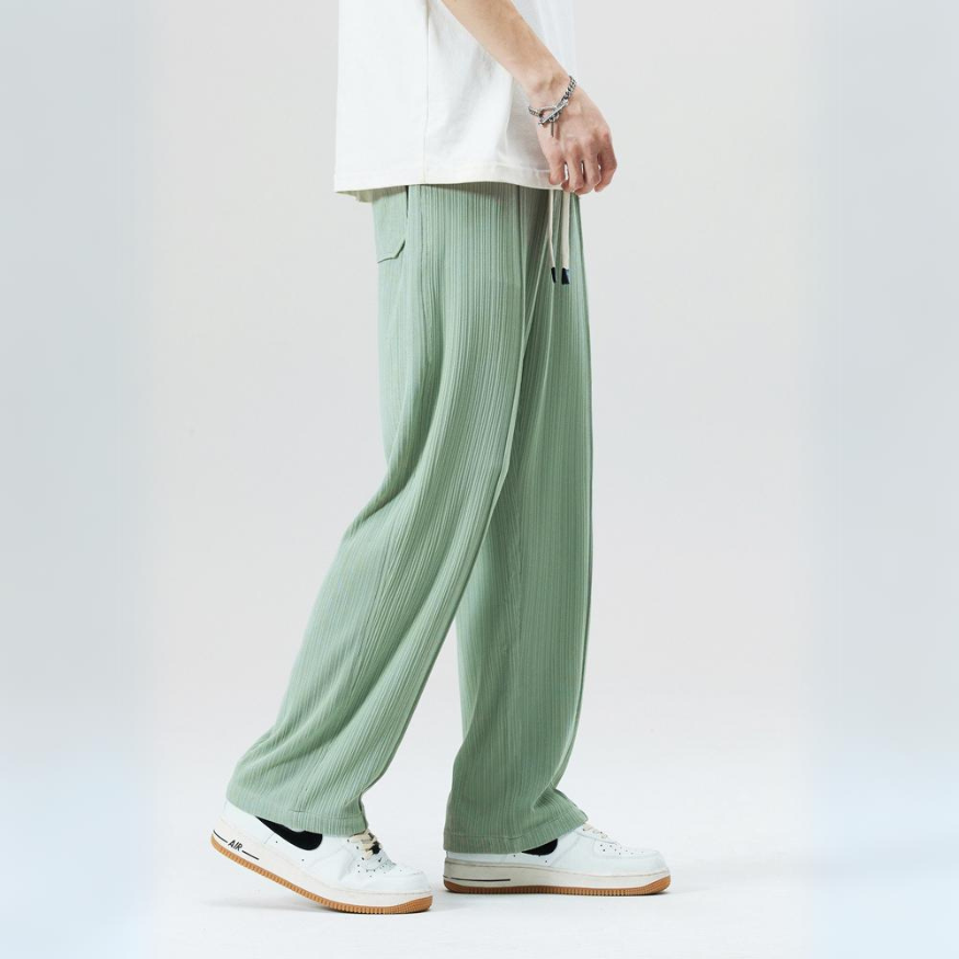 Milano men's pleated casual trousers, elastic waist, offering comfortable and stylish everyday fashion.