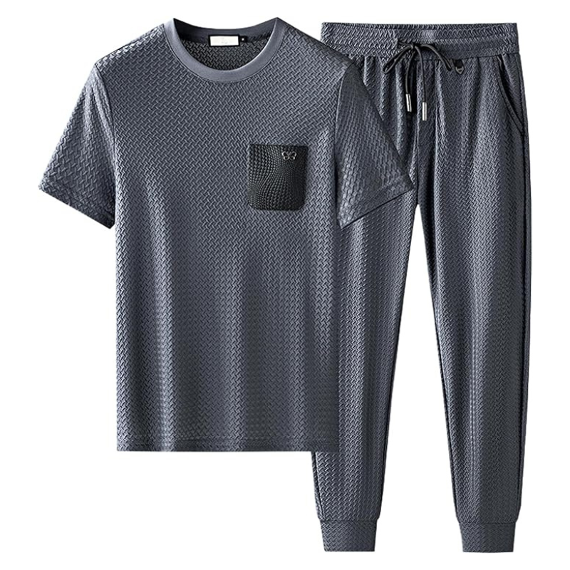 Men's premium jacquard lounge set, perfect for relaxing in ultimate comfort & casual style.