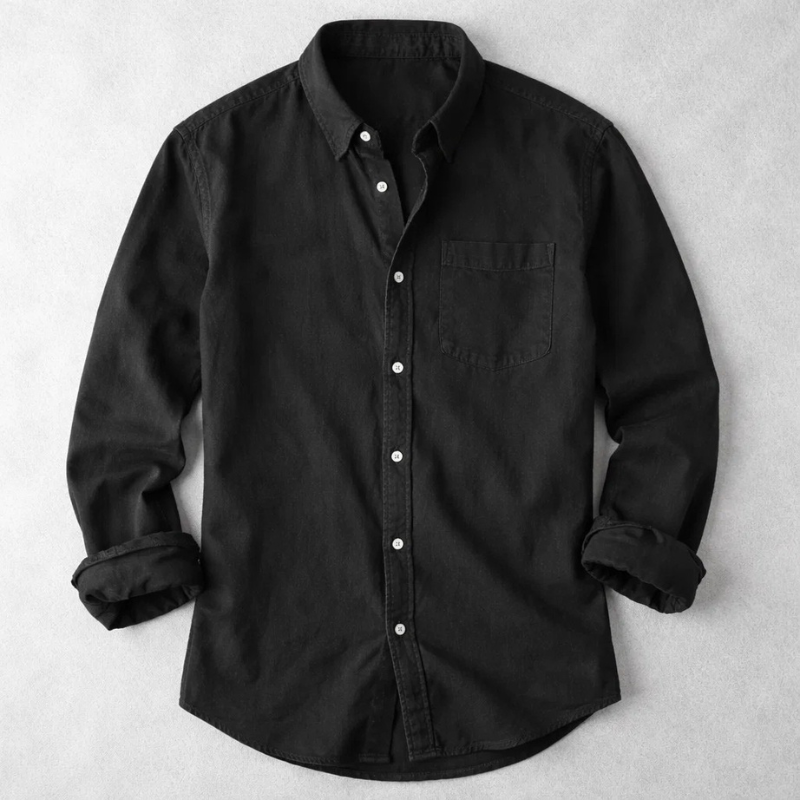 Relaxed fit men's long sleeve casual button-down shirt. Comfortable, versatile for modern everyday fashion.