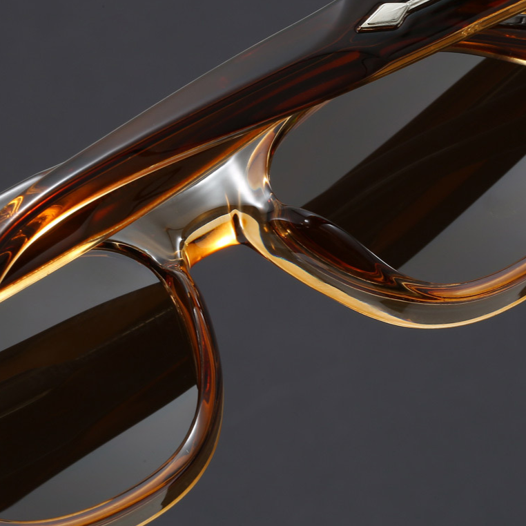 Men's fashion polarized square sunglasses. Retro style eyewear for sun protection, clear vision, and appeal.