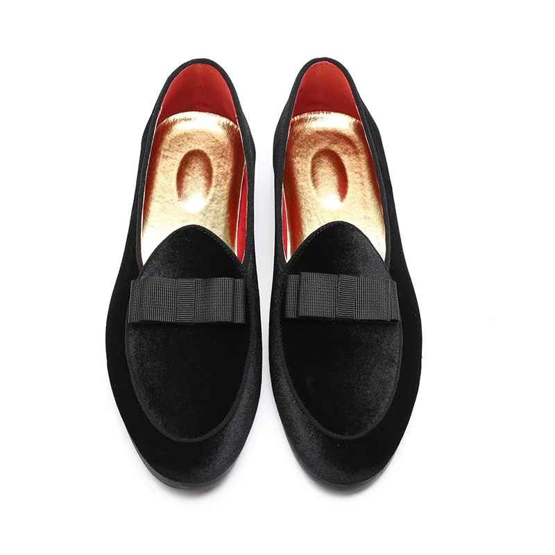 Men's elegant bow loafers, comfortable slip-on dress shoes with cushioned insole for formal and special occasions.