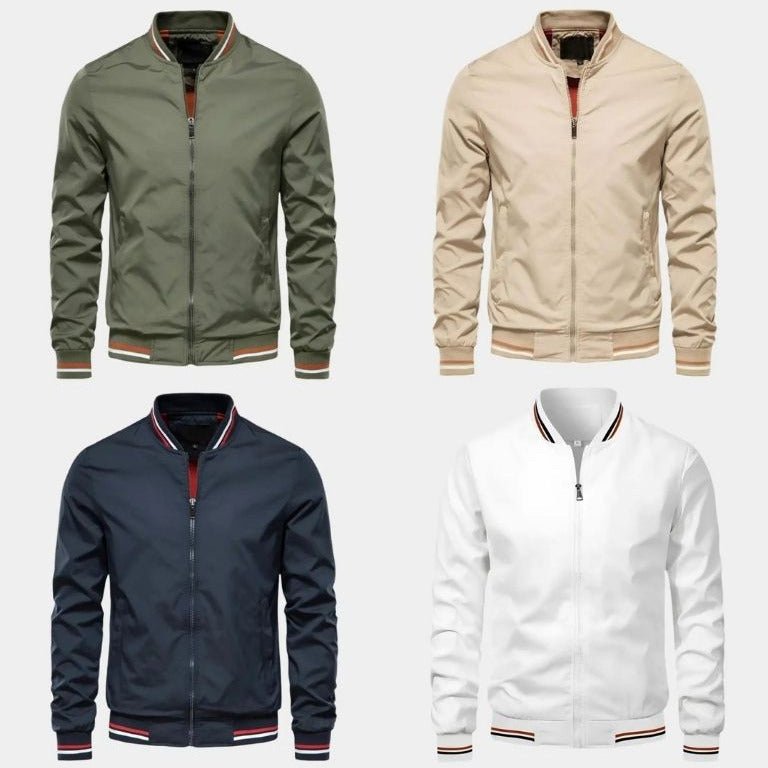 Comfortable men's lightweight bomber jacket, perfect for a stylish casual outfit and transitional weather.