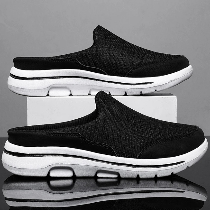 Modern men's slip-on sneaker slides, combining style with easy wear and ultimate comfort.