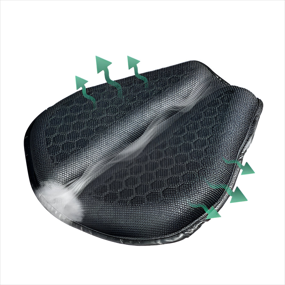 Ergonomic motorcycle gel seat pad with anti-slip design, perfect for comfortable and long touring or cruiser rides.