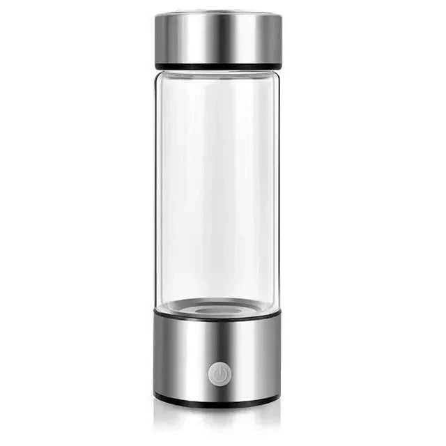 Sleek portable hydrogen water bottle; USB rechargeable, ensuring healthy hydration anytime, anywhere.