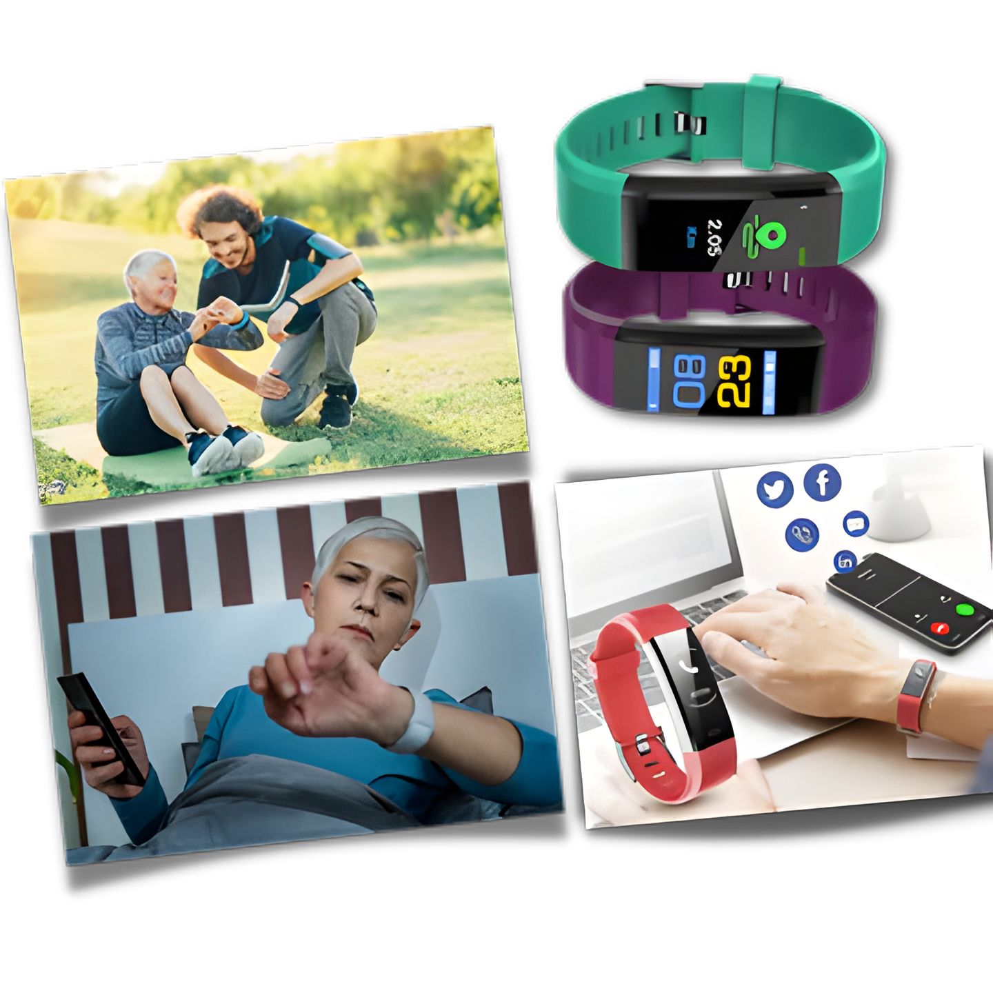 Senior health monitoring smartwatch ensuring peace of mind, tracking blood pressure & heart rate. Essential elderly tech.
