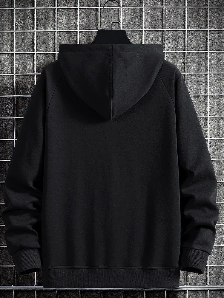 Versatile men's quarter-zip hoodie, designed for comfortable everyday wear and stylish casual layering options.
