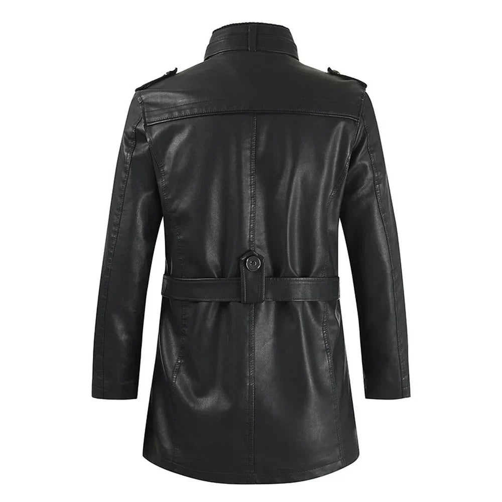 Black men's casual everyday jacket, comfortable and stylish outerwear. Features a durable zipper, great for versatile fashion.