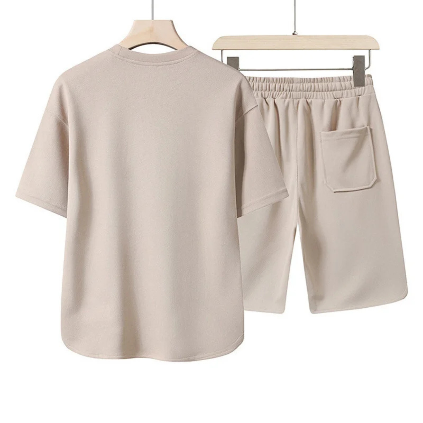 Unisex comfort lounge set, relaxed fit two-piece. Athleisure casual wear, travel ready & versatile.