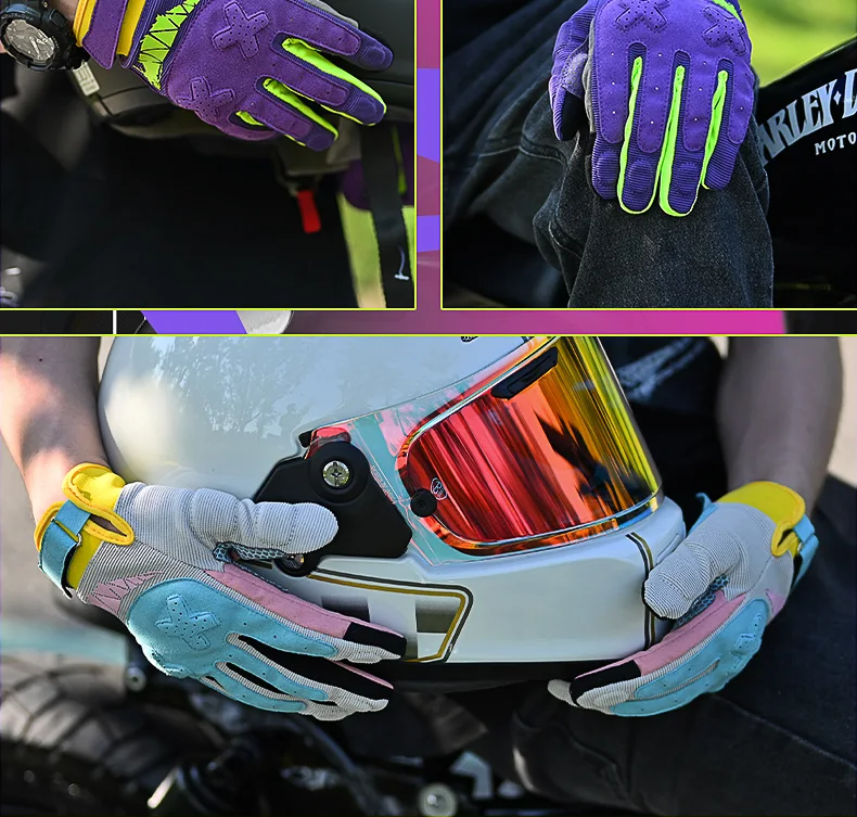 Cyberwave motorcycle riding gloves for men & women, offering excellent grip, touchscreen function, and protective comfort.