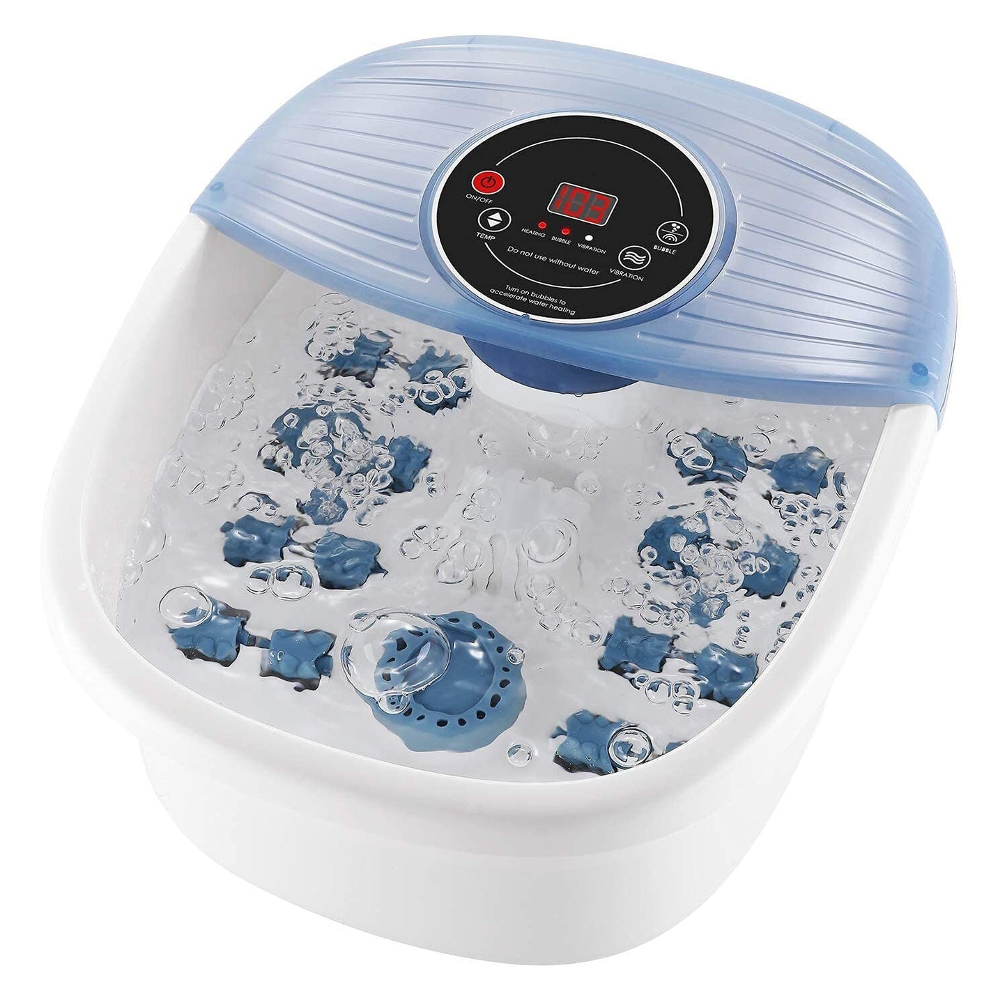 Relaxing heated foot spa massager with invigorating bubbles and vibration for a luxurious foot bath experience.