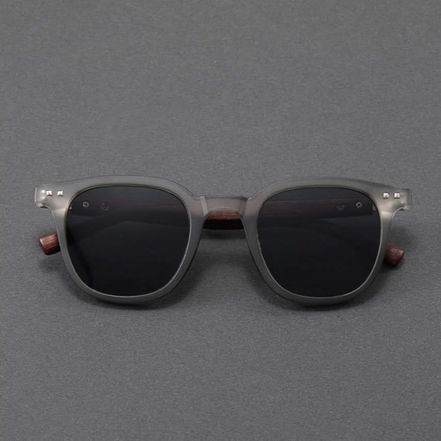 Chic unisex sunglasses with durable acetate & wood frame, providing excellent UV protection.