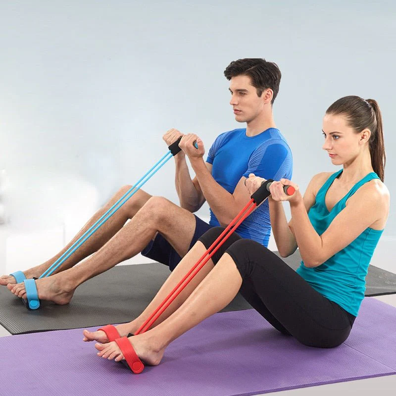 Strengthen your core with Unisex Pedal Resistance Exercise Bands for sit-ups and full-body workouts.
