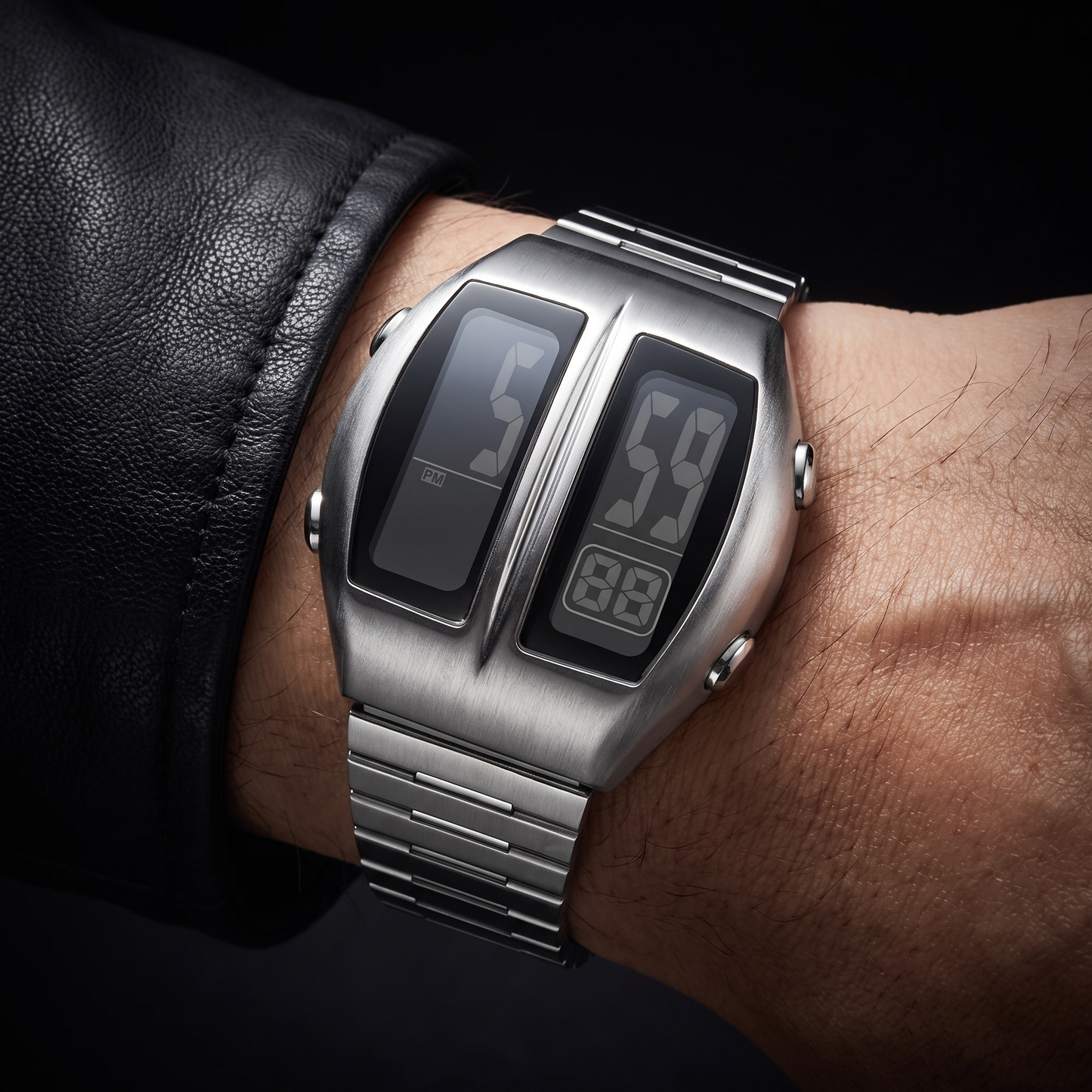 Stylish unisex digital watch, retro design, square case, perfect for everyday fashion.