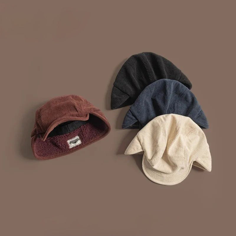Retro-style earflap winter cap, combining classic design with modern warmth for ultimate cold weather comfort.