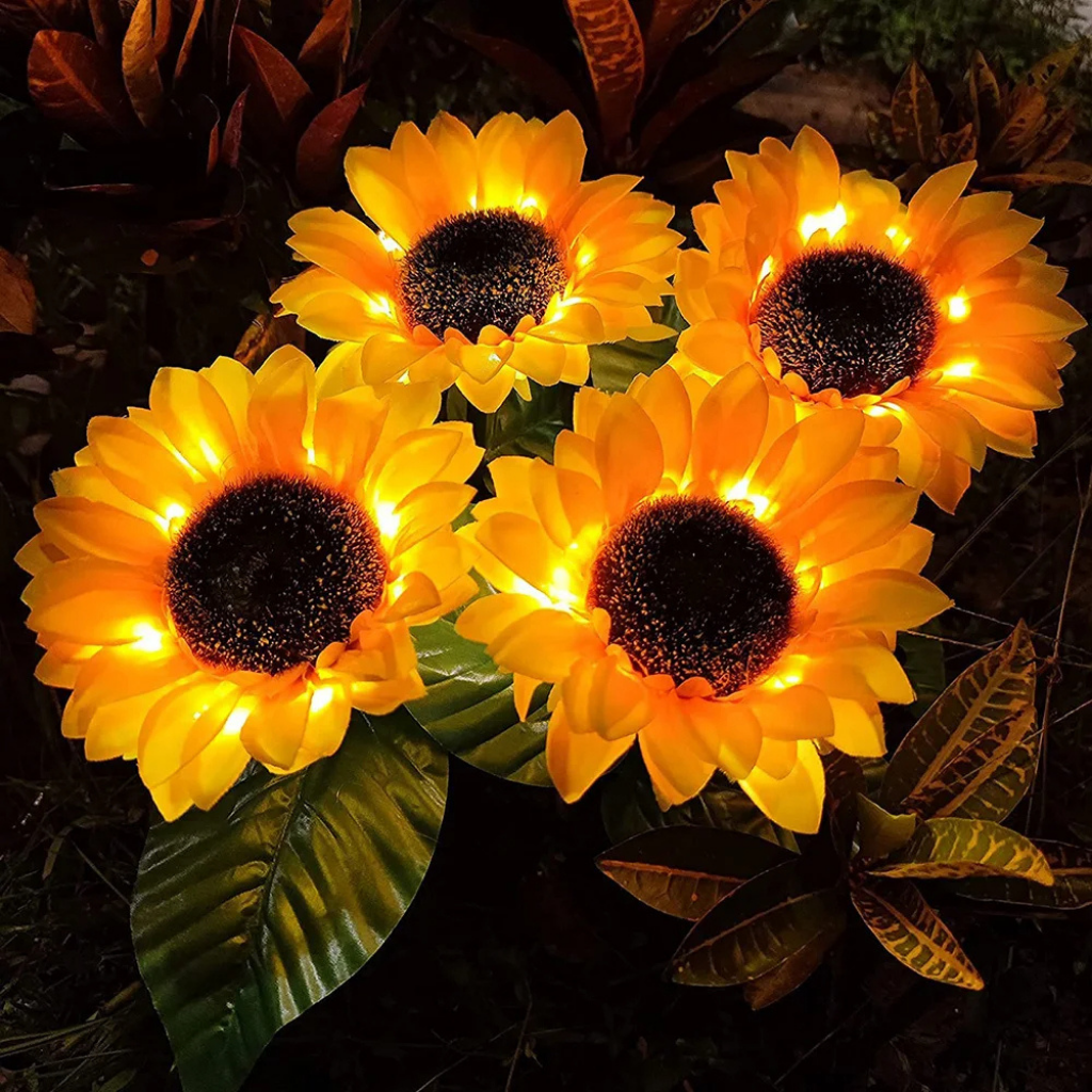 Durable, waterproof solar flower lights adding a charming accent to any outdoor space or garden.