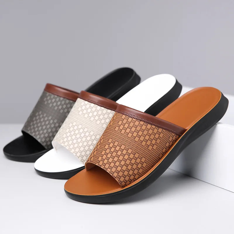 New pair of women's memory foam slide sandals, ready to provide ultimate comfort footwear.