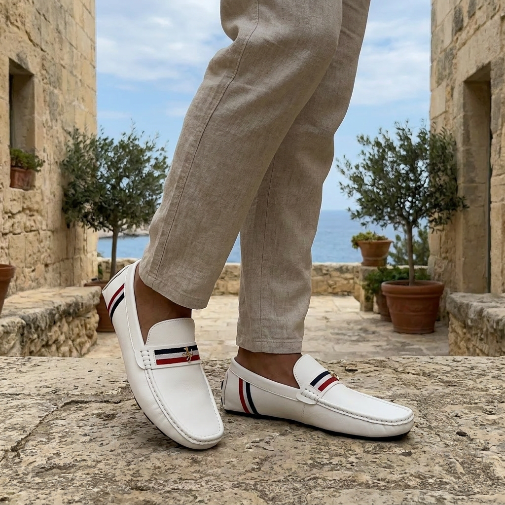 Elegant women's Gaeta Stripe loafers, designed for ultimate comfort and fashion appeal.