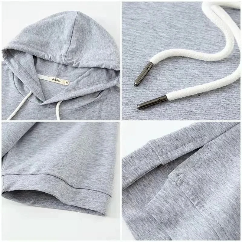 Comfortable women's short-sleeve relaxed hoodie by Maison, perfect for loungewear or casual summer days.