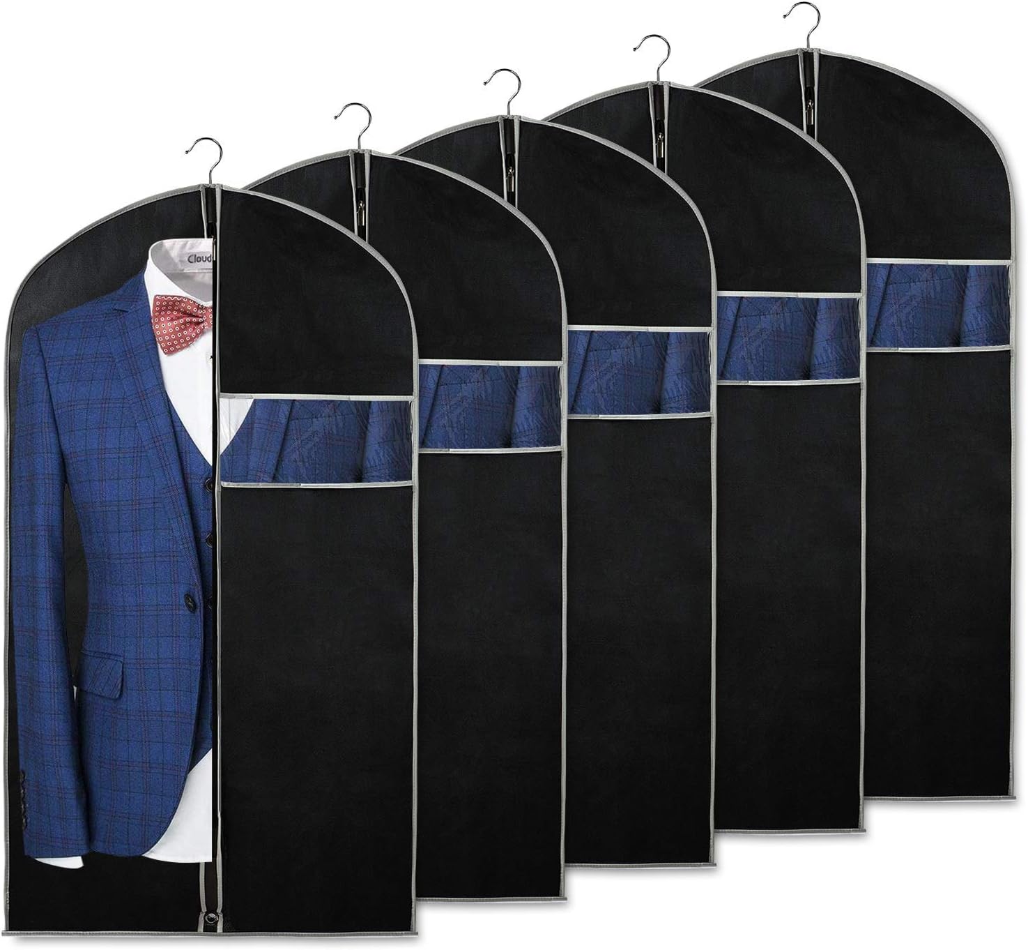 10-pack breathable garment bags for clothing storage, suit & dress protection, and closet organization.