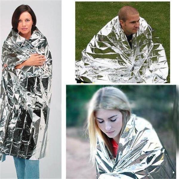 10 Mylar emergency thermal blankets for hiking, camping, and survival first aid kits