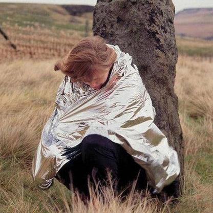Compact emergency thermal blankets, 10-pack, silver, essential for survival kits
