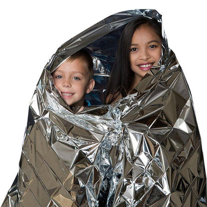 Reflective thermal survival blankets, 10-pack, ideal for outdoor, camping, and emergency use