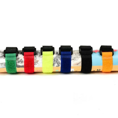 Outdoor fishing accessory: 10 adjustable nylon tie straps for securing fishing rods
