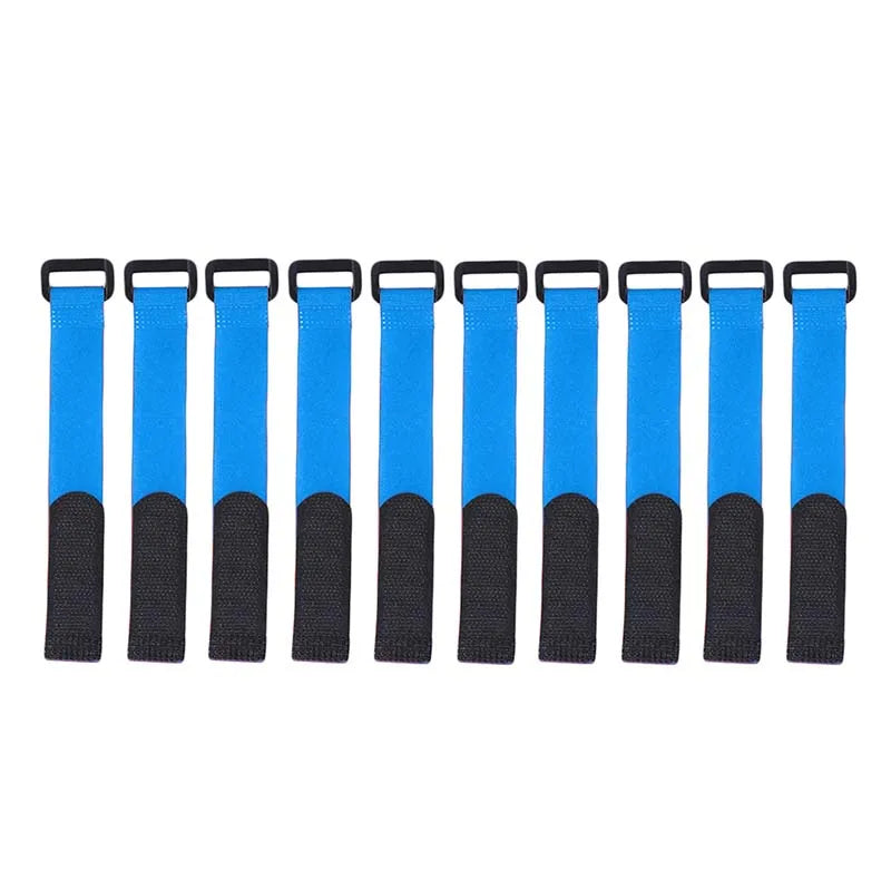 Secure your fishing rods with this 10-piece adjustable tie strap set, durable nylon