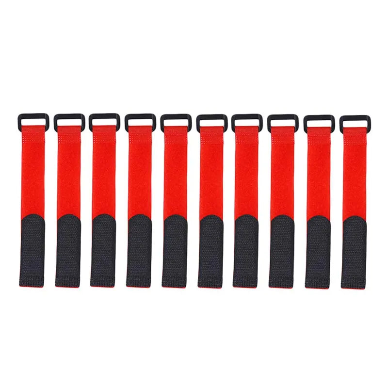 Fishing gear organizer: 10 hook & loop rod straps for convenient bundling and transport