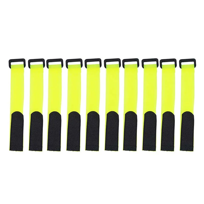 Versatile 10x fishing rod tie strap set, adjustable and reusable for all rod types