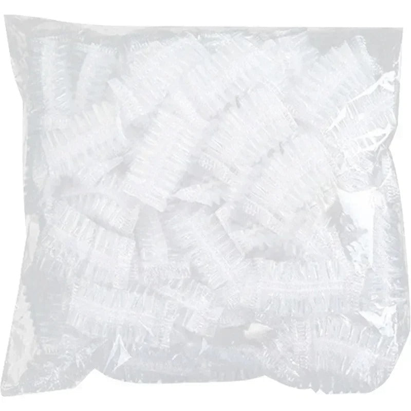 Bulk 100-pack waterproof ear covers for showering & bathing. Unisex disposable ear protection for hygiene & travel.