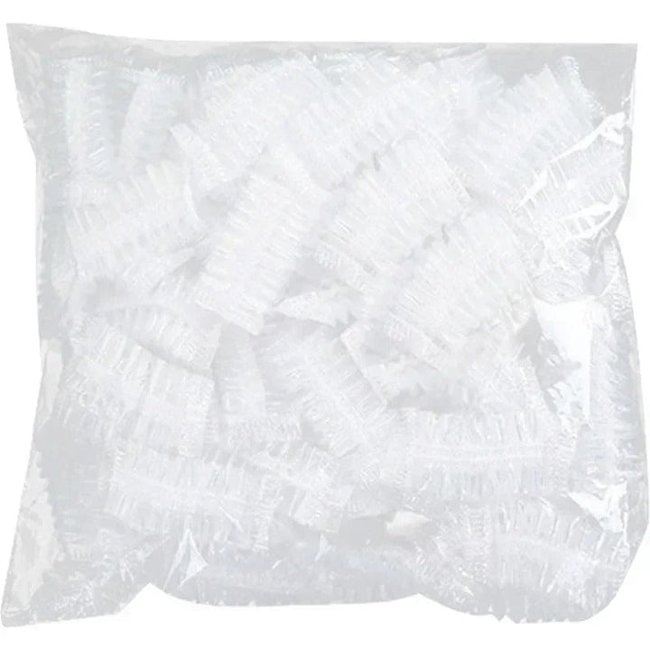 Bulk 100-pack waterproof ear covers for showering & bathing. Unisex disposable ear protection for hygiene & travel.