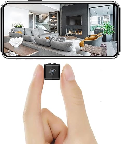 1080P Wireless Mini WiFi Security Camera for home & business surveillance. Compact smart home gadget.