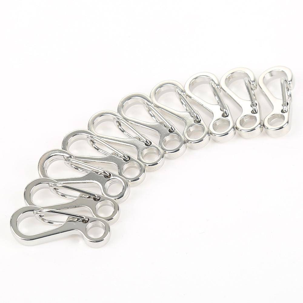 Set of 10 small SF carabiners, perfect for keychain clips, hiking equipment, and survival gear