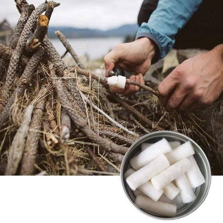Bushcraft fire starter wax tablets, 12 count, essential survival gear for outdoor adventurers & emergency kits
