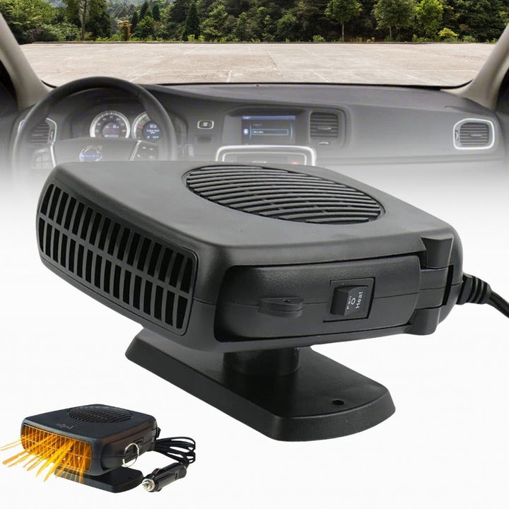 12V portable ceramic car heater fan for fast defrosting windshields & warming car interior. Essential winter accessory.