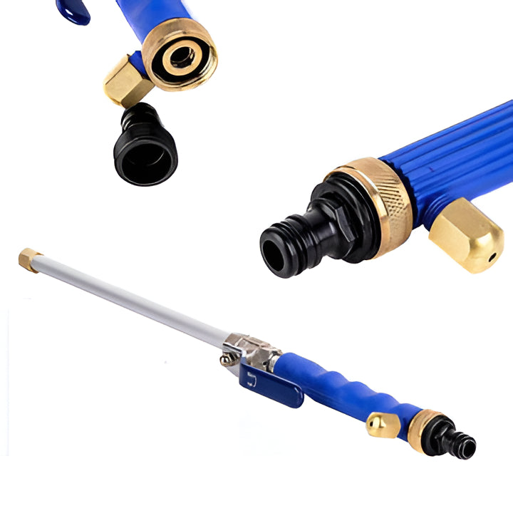Versatile high-pressure garden hose nozzle for effective power washing, dirt removal, & outdoor multi-surface cleaning.