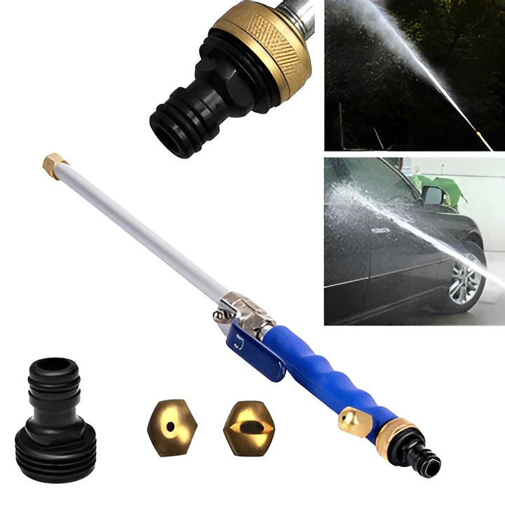 Garden hose pressure washing attachment with adjustable spray for efficient outdoor cleaning & tough dirt removal.