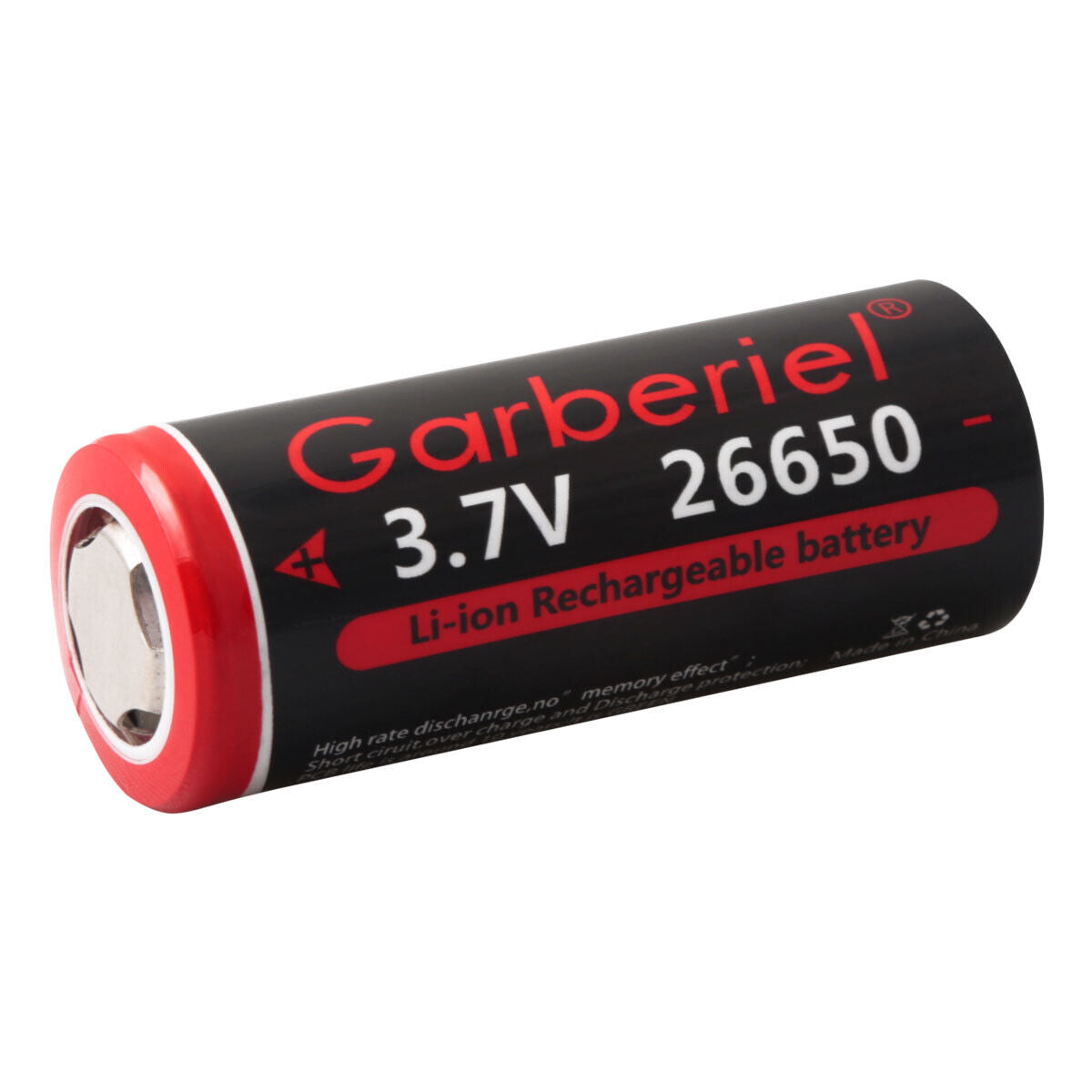 Power tool 26650 rechargeable Li-ion 3.7V flat top batteries, 2 pieces