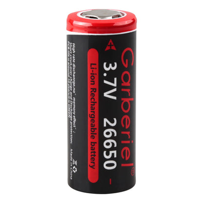 Flashlight 26650 Li-ion 3.7V flat top rechargeable battery pack of two
